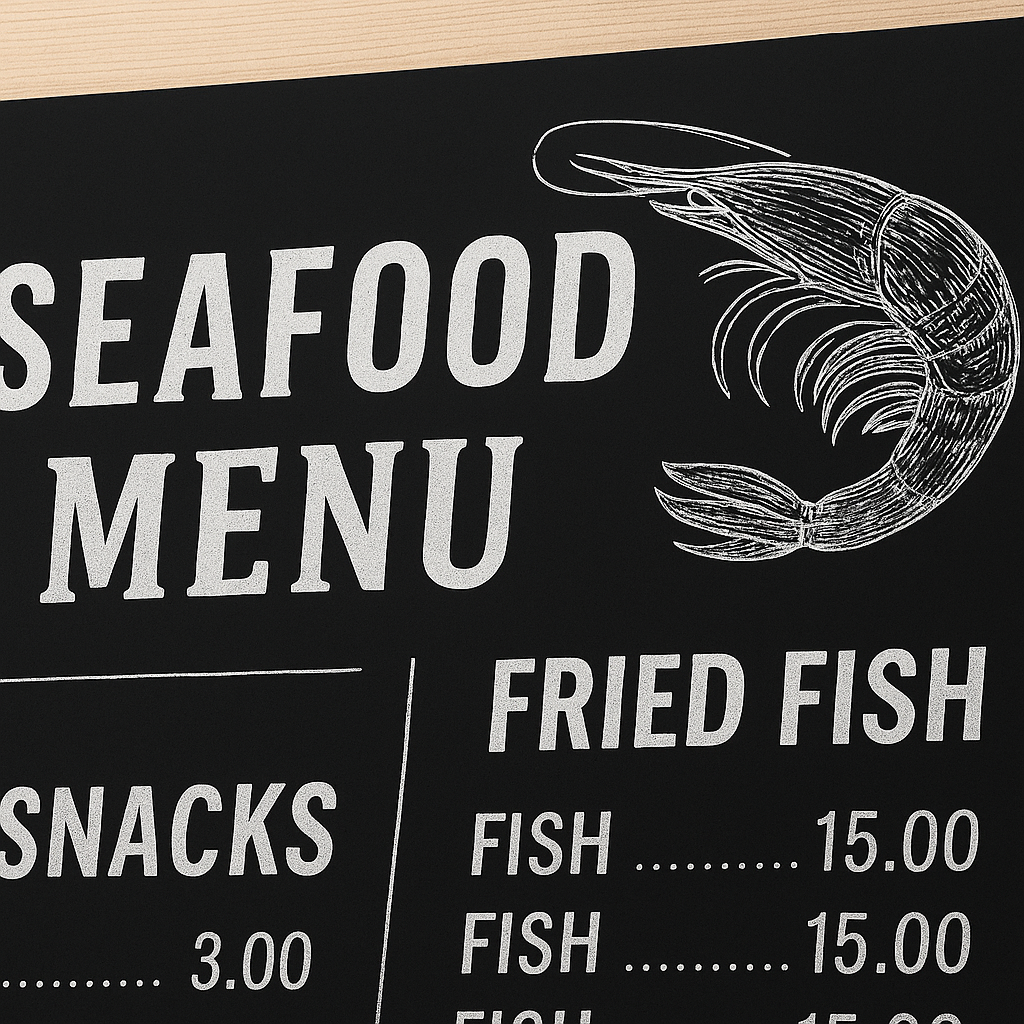 Waterproof Menus