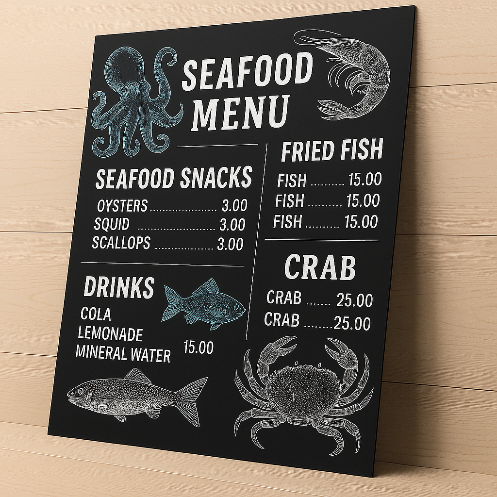 Waterproof Menus